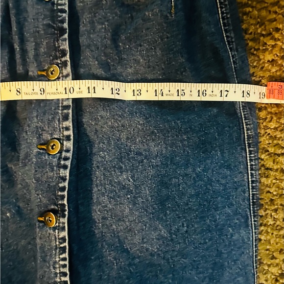 ♠️BLACK FRIDAY SALE!♠️ Vintage S.C. Surplus Denim Button Down Skirt size 9/10 - Picture 3 of 7